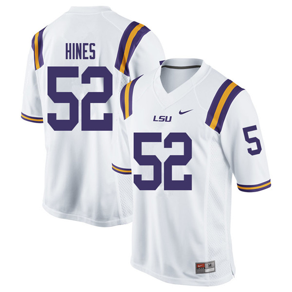 Men #52 Chasen Hines LSU Tigers College Football Jerseys Sale-White